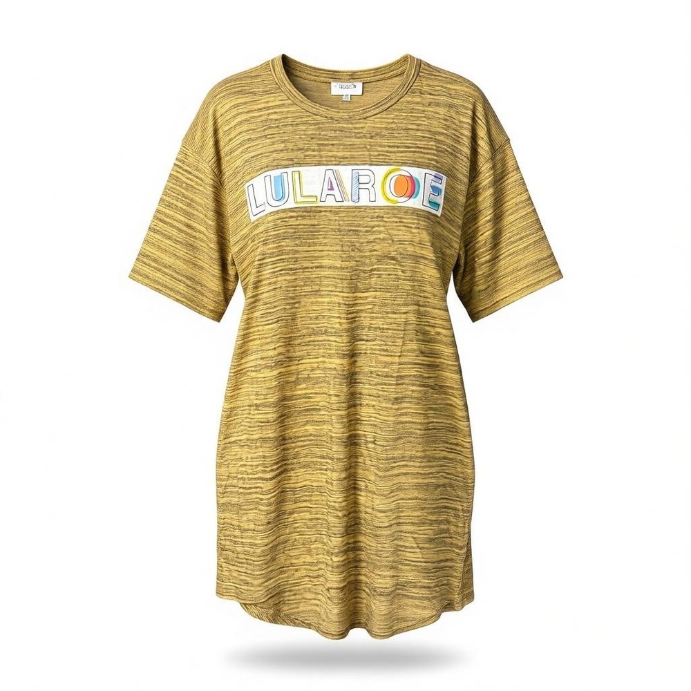 LuLaRoe Classic T-Shirt Yellow Black Cotton Short Sleeve Everyday Tee Large NWT